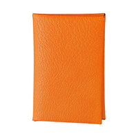 HERMES Calvi Mysore Goat Skin Card Holder Women's 93 Orange Hermes Orange Combo