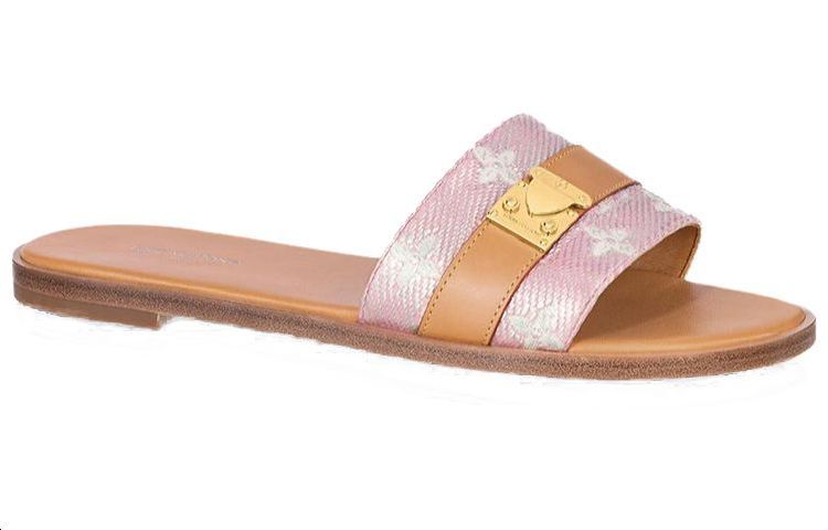 LOUIS VUITTON Lock It Slides 'Pink Monogram With Brown' Women's