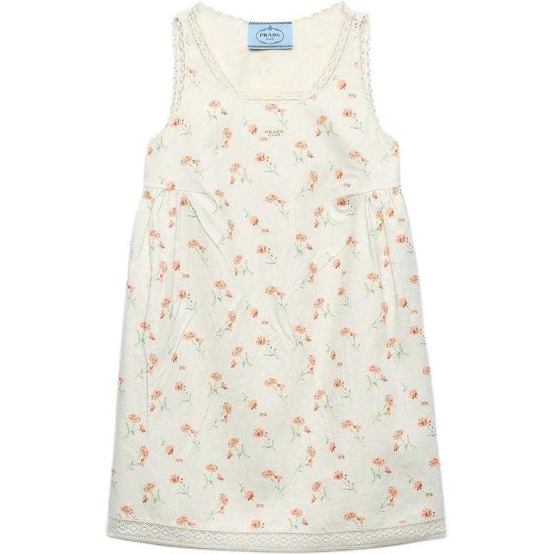 PRADA Floral print Linen Dress