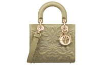 DIOR Lady Dior Lambskin Shoulder Bag Crossbody Bag Handbag Small Size Women's Sage Green