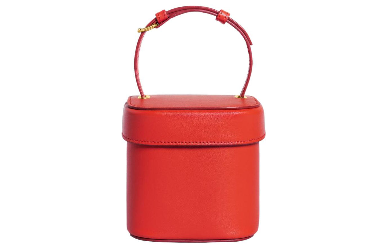 CELINE Triomphe Smooth Cow Leather Box Bag, Shoulder Bag, Crossbody Bag, Handbag Trumpets Women's Red
