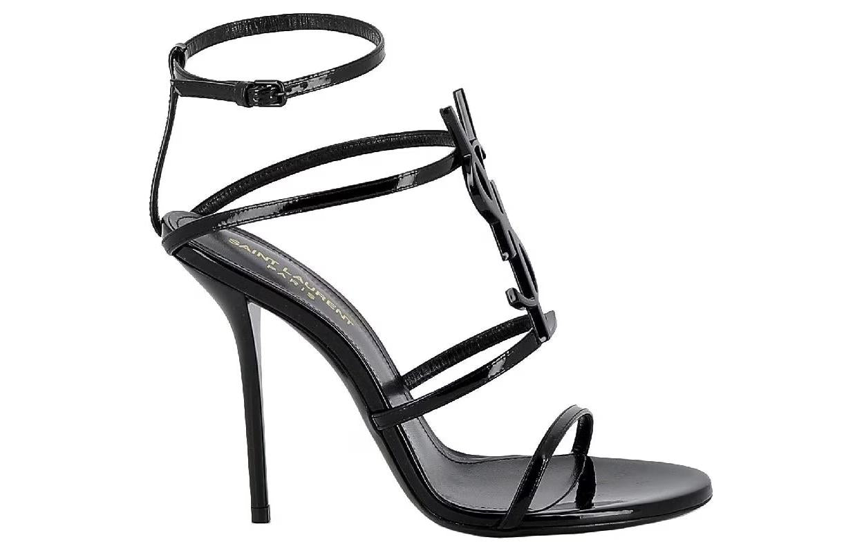 SAINT LAURENT CASSANDRA 110 Strap Sandals Women's Black