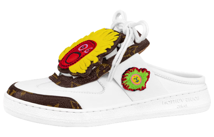 LOUIS VUITTON X Yayoi Kusama Mules 'White With Logo And Monogram' Women's