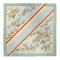 HERMES Silk Silk Scarves Unisex Green/Blue/Orange