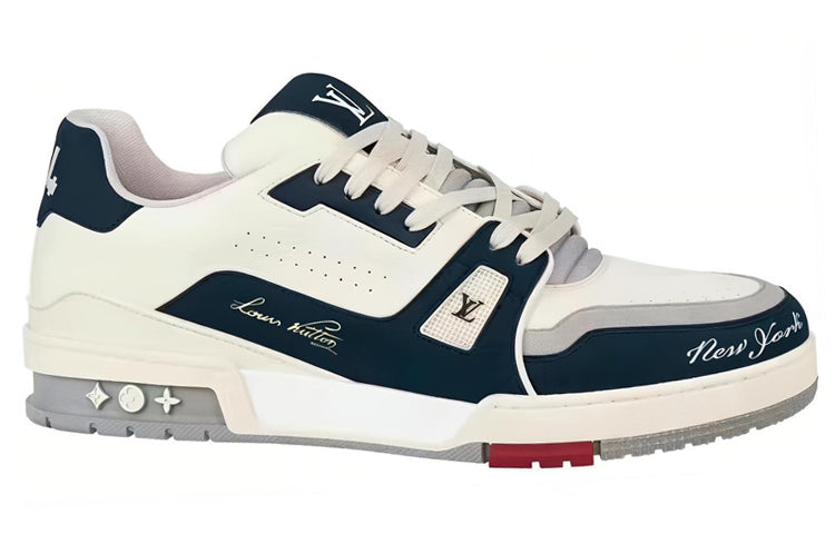 LOUIS VUITTON Trainer Slip Resistant Low Top Skateboard Shoes Men's White New York Limited