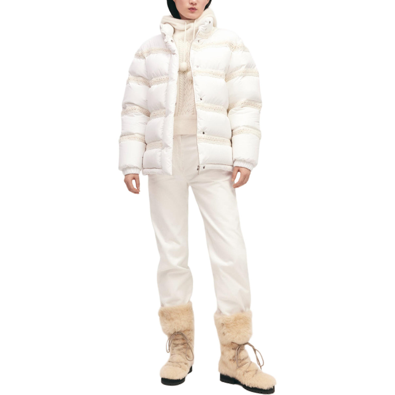 CHANEL COCO NEIGE Series FW24 Down Jacket Women's White