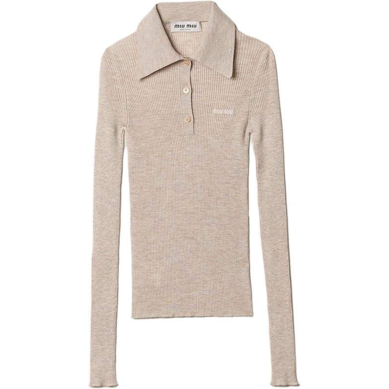 MIU MIU Polo Shirt Women's Sand Yellow