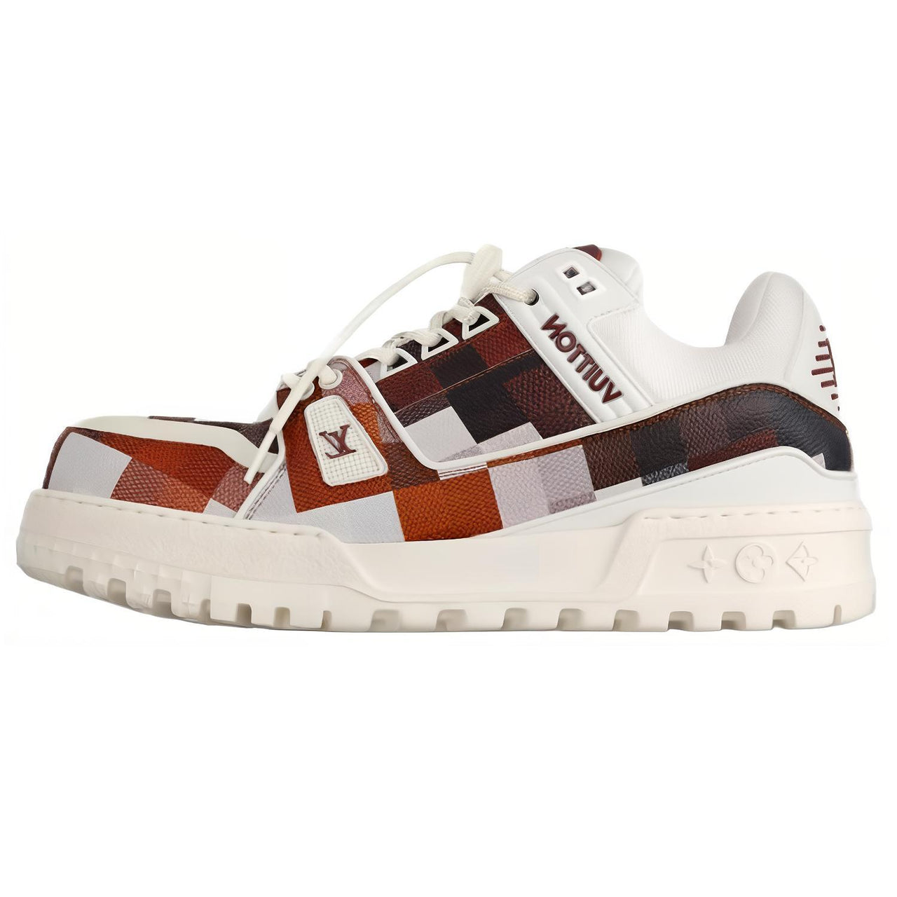 LOUIS VUITTON Trainer Maxi Low-Top Skateboard Shoes Unisex Chestnut Brown