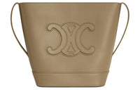 CELINE Cuir Triomphe Cow Leather Bucket Bags Shoulder Bag Crossbody Bag Small Size Women's Tan