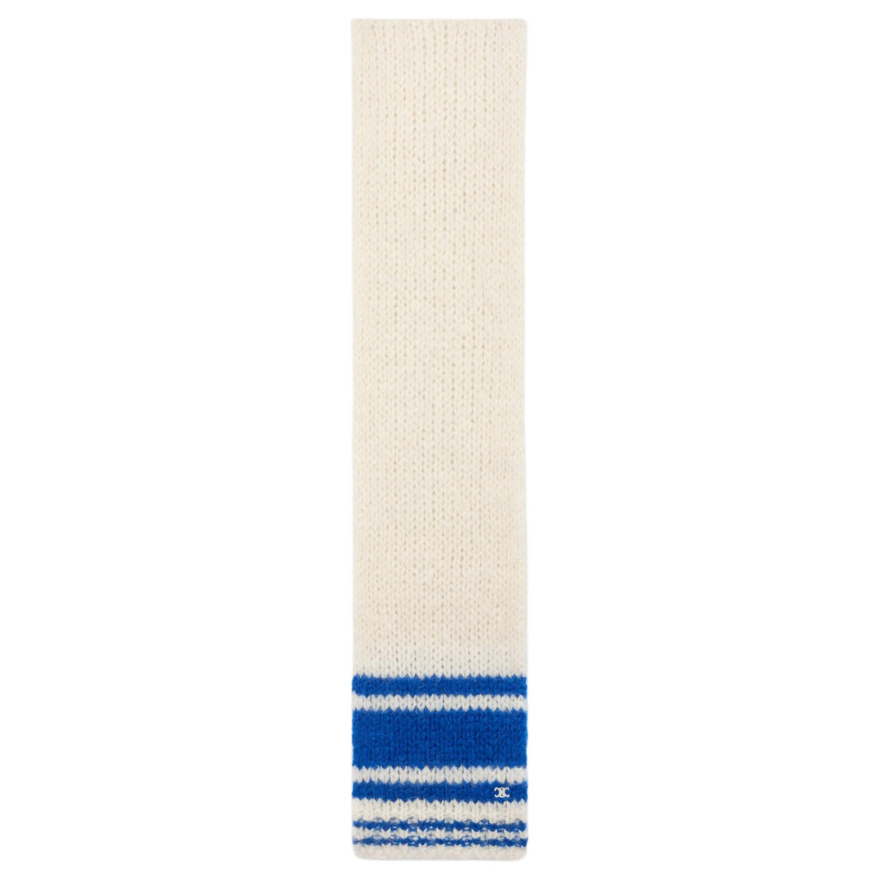 CELINE Striped Scarf In Chunky Mohair And Wool