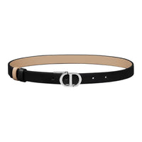 DIOR Cow Leather Leather Belts Women's Black Width: 2CM
