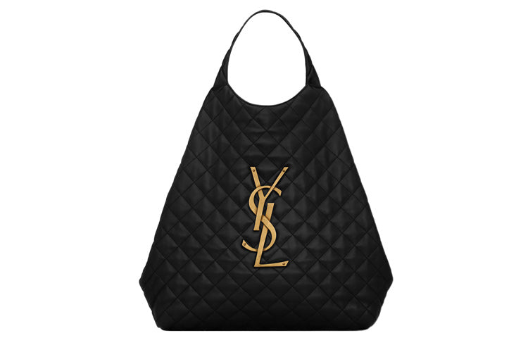 SAINT LAURENT Icare Maxi Shopping Bag Quilted Lambskin Black
