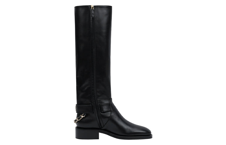 CHANEL 22A Knee-high Boots Women's Black