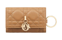 DIOR Lady Dior Lambskin Key Pouch Women's Brown
