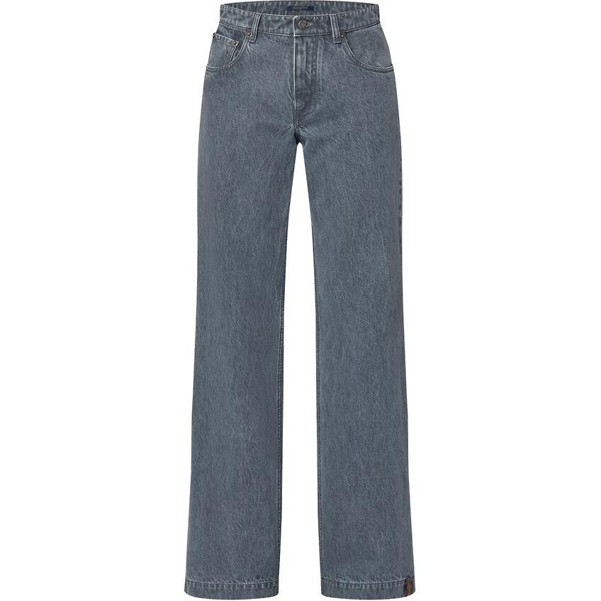 LOUIS VUITTON Washed Denim Wide Leg Jeans