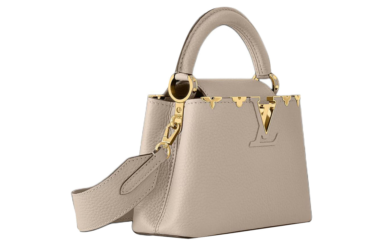 LOUIS VUITTON Capucines Taurillon Leather Kapustin Handbag Shoulder Bag Crossbody Bag Mini Women's Elephant Gray