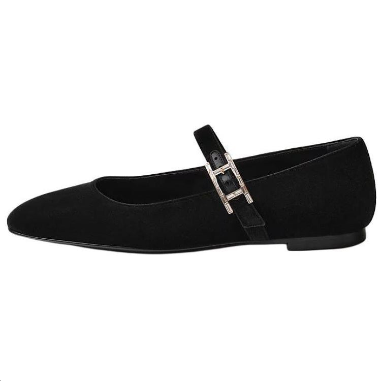 HERMES Jane Mary Jane Shoes Women's Black