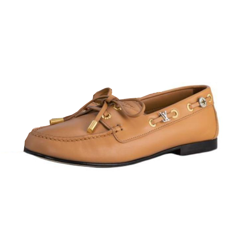 LOUIS VUITTON Soho Boat Shoes Women's Brown