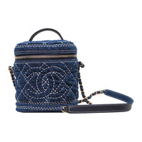 CHANEL Canvas Portable One Shoulder Canvas Bag Crossbody Bag Women's Denim Blue