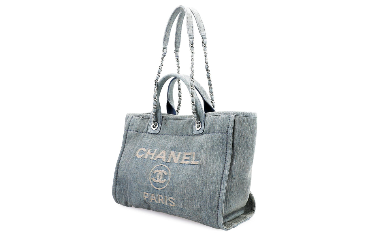 CHANEL Small Denim 23S Shopping Bag Light Blue AS3257