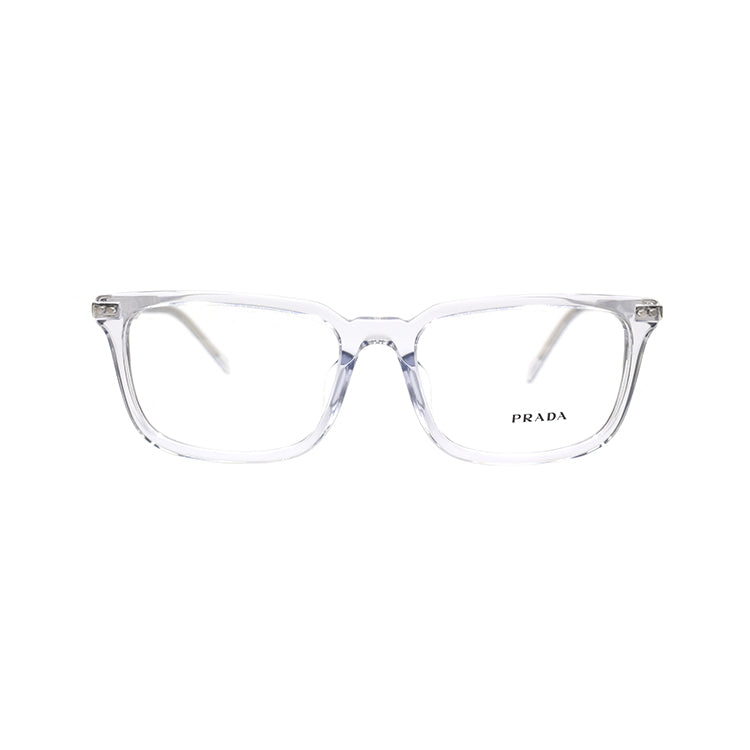 PRADA Plate Frame Rectangular Eyeglass Frames Men's Transparent Gray