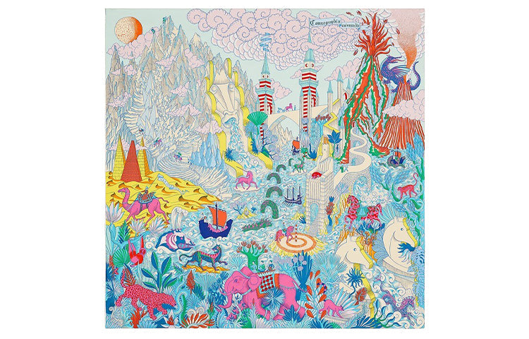 HERMES Silk Scarves Women's Light Blue