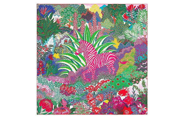 HERMES Silk Scarves Women's Peach Pink Zebra
