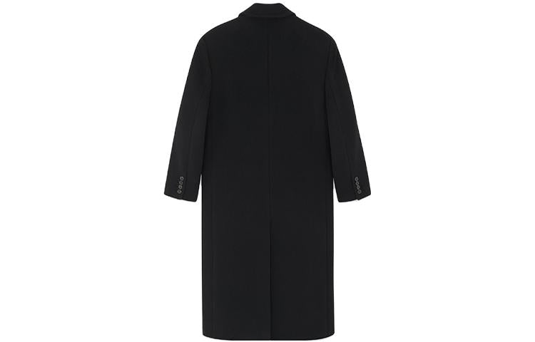 SAINT LAURENT Double Breasted Long Sleeve Coat 'Black Profond'