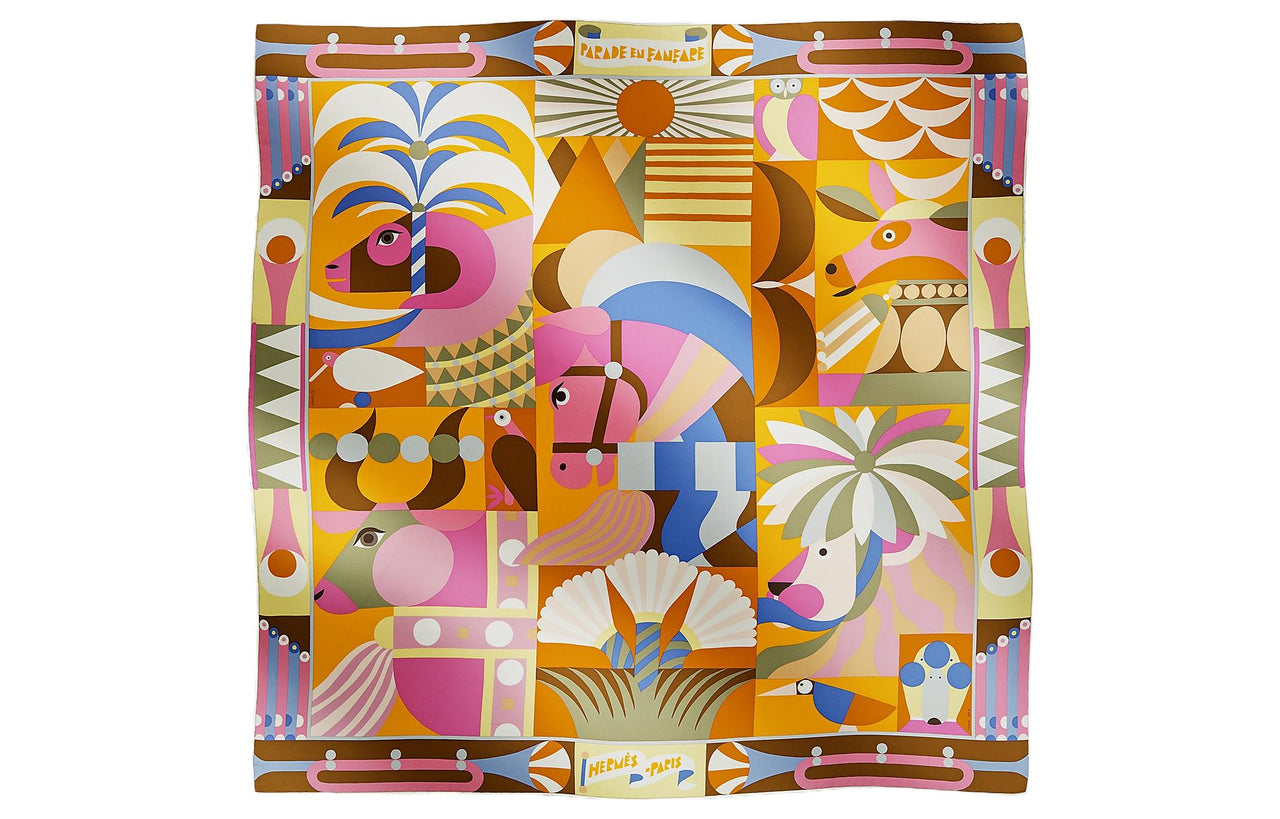 HERMES Silk Scarves Women's Multicolor