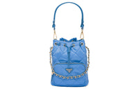PRADA Re-Nylon Fabric Bucket Bag Portable Crossbody Bag Shoulder Bag Women's Blue
