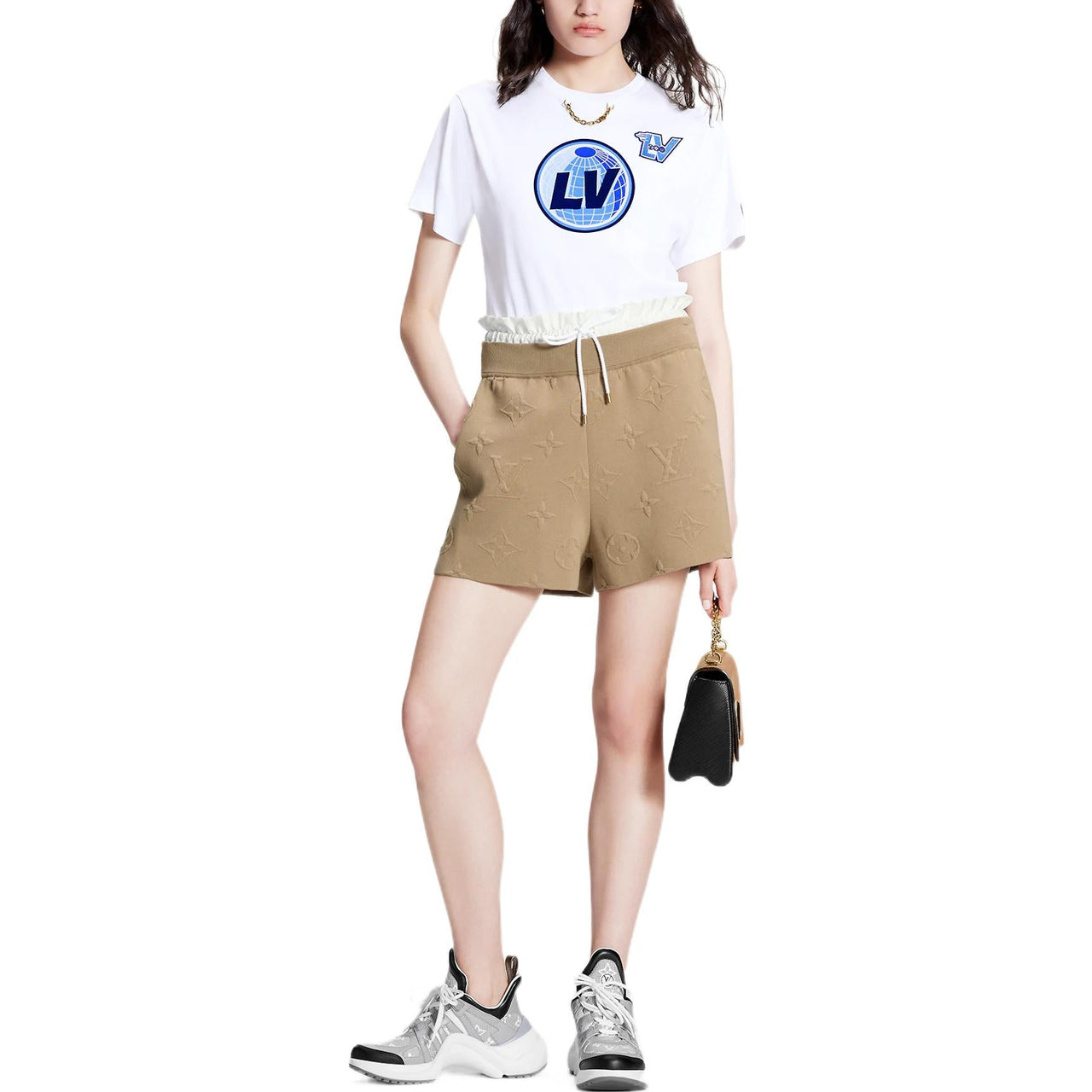 LOUIS VUITTON New Quarterly Products Of LV Casual Shorts Women's Brown