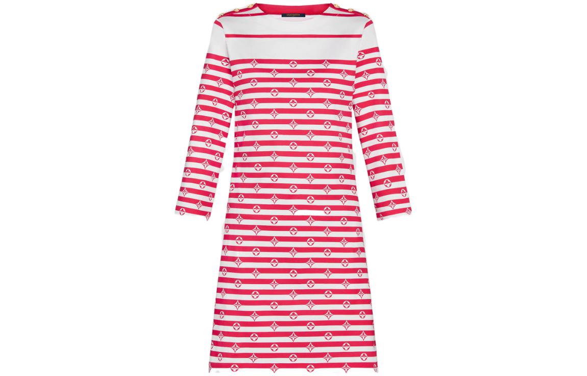 LOUIS VUITTON New Quarterly Products Of LV SS22 Long-Sleeved Dresses Women's Red White