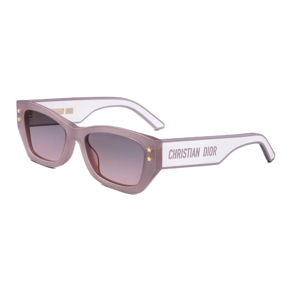 DIOR Acetate Rectangular Sunglasses Women's Purple