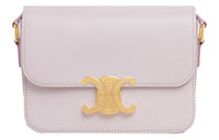 CELINE Triomphe Shiny Cow Leather Shoulder Bag Crossbody Bag Handbag Shoulder Bag Women's Light Gray Pink