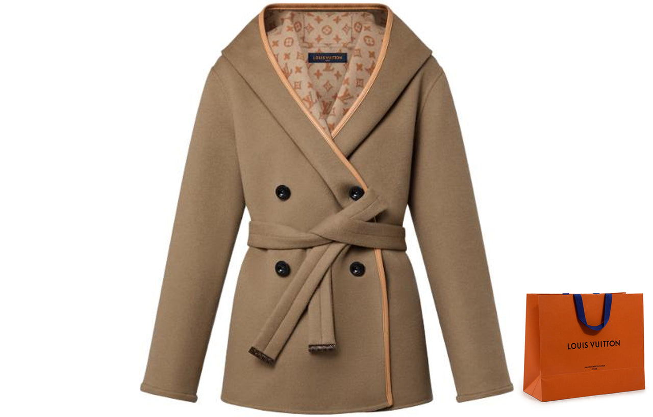 LOUIS VUITTON 1ABT6Z 3D Monogram Double-Breasted Wrap Coat
