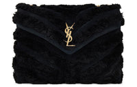SAINT LAURENT LOULOU Calfskin Portable Crossbody Bag Shoulder Bag Women's Black