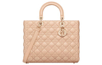 DIOR Lady Dior Sheepskin Daisie Bag Shoulder Bag Crossbody Bag Handbag Large Size Women's Sand Pink