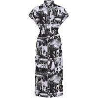 DIOR Mid Length Shirtdress Short Sleeved Dress Women's Black