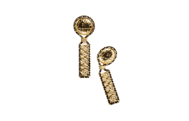 CHANEL Earrings Women's Gold