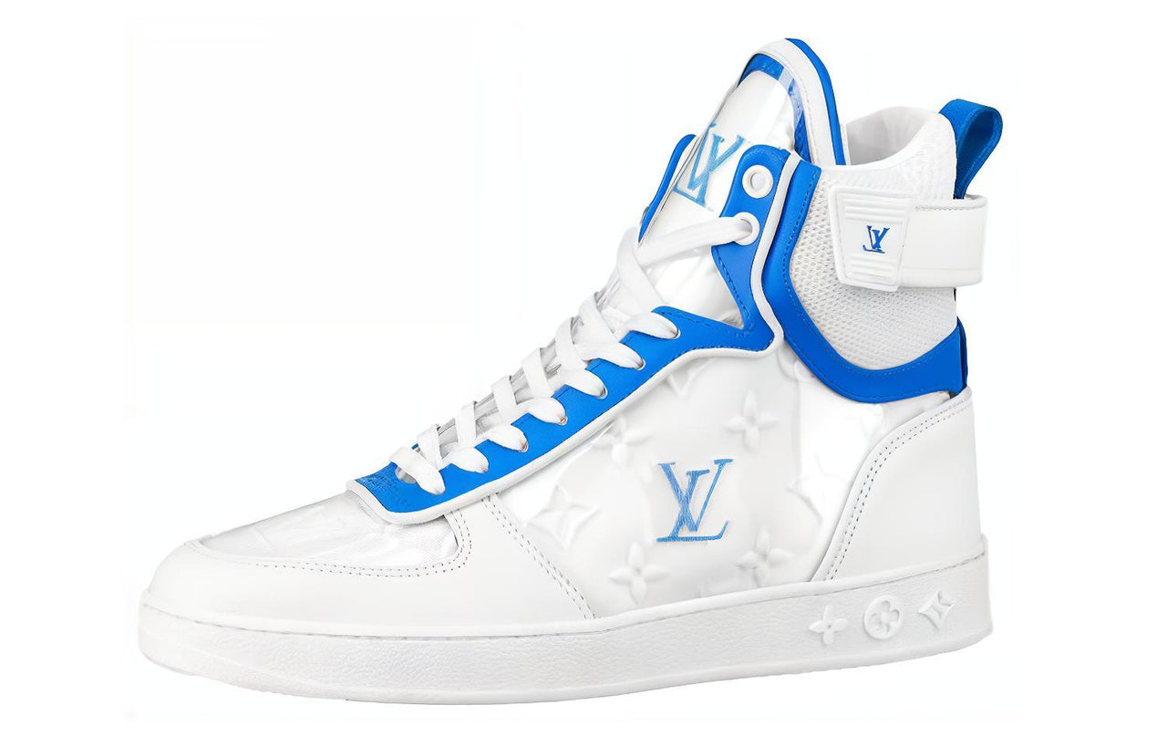 LOUIS VUITTON Boombox Ankle Sneakers 'White Blue' Women's