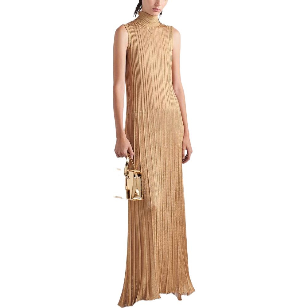 PRADA Holiday Sleeveless Dresses Women's Gold
