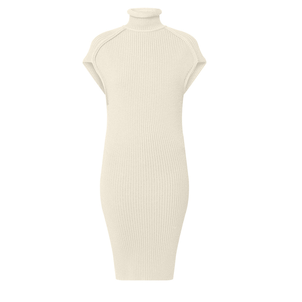 LOUIS VUITTON Roll Neck Ribbed Knit Dress