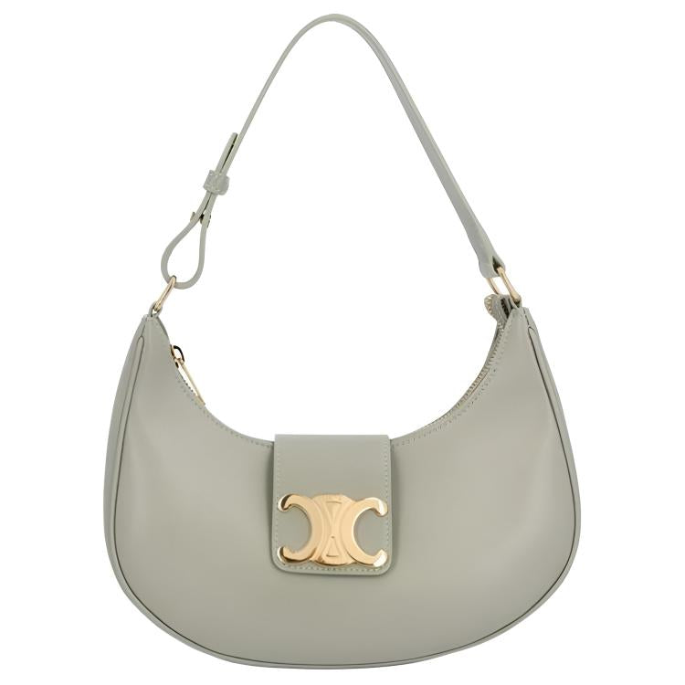 CELINE AVATriomphe Calfskin Shoulder Bag Women's Gray
