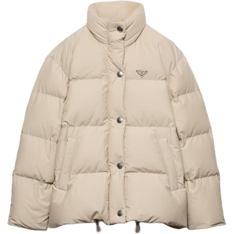 PRADA Technical Fabric Down Jacket Jackets Coats Women's Beige