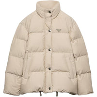PRADA Technical Fabric Down Jacket Jackets Coats Women's Beige