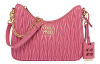 MIU MIU Nappa Leather Portable Crossbody Bag Shoulder Bag Women's Begonia Pink Red