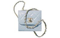 CHANEL Trendy Cc Sheepskin Metal Crossbody Bag Mini Women's Blue
