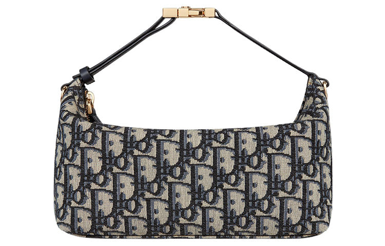 DIOR DiorTravel Embroidery Clutch Medium Size Women's Blue