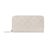 LOUIS VUITTON Zippy Calfskin Wallet Women's Gray White