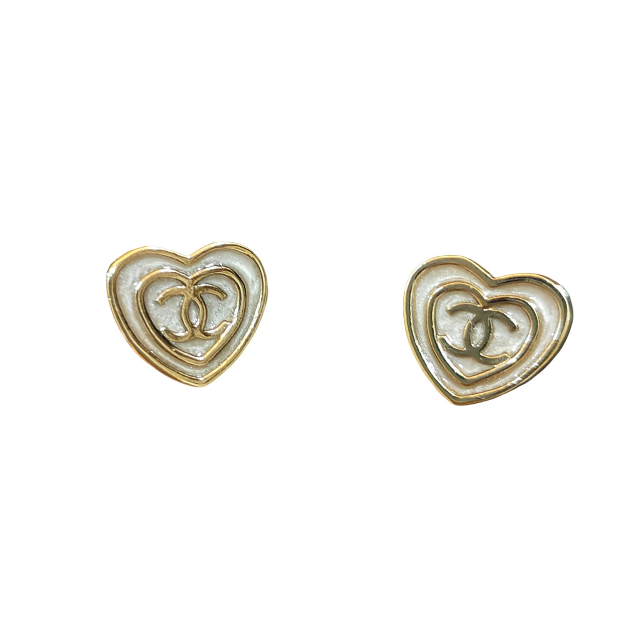 CHANEL Pearl Earrings Women's Gold
